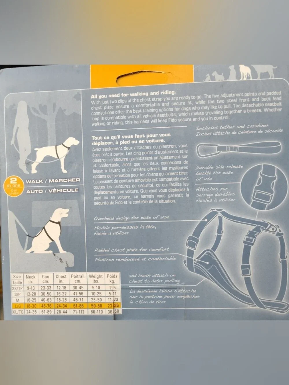 Tru-Fit Smart Quick Release Dog Harness - Orange & Blue Packaging